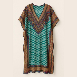 Patterned V-Neck Women's Top